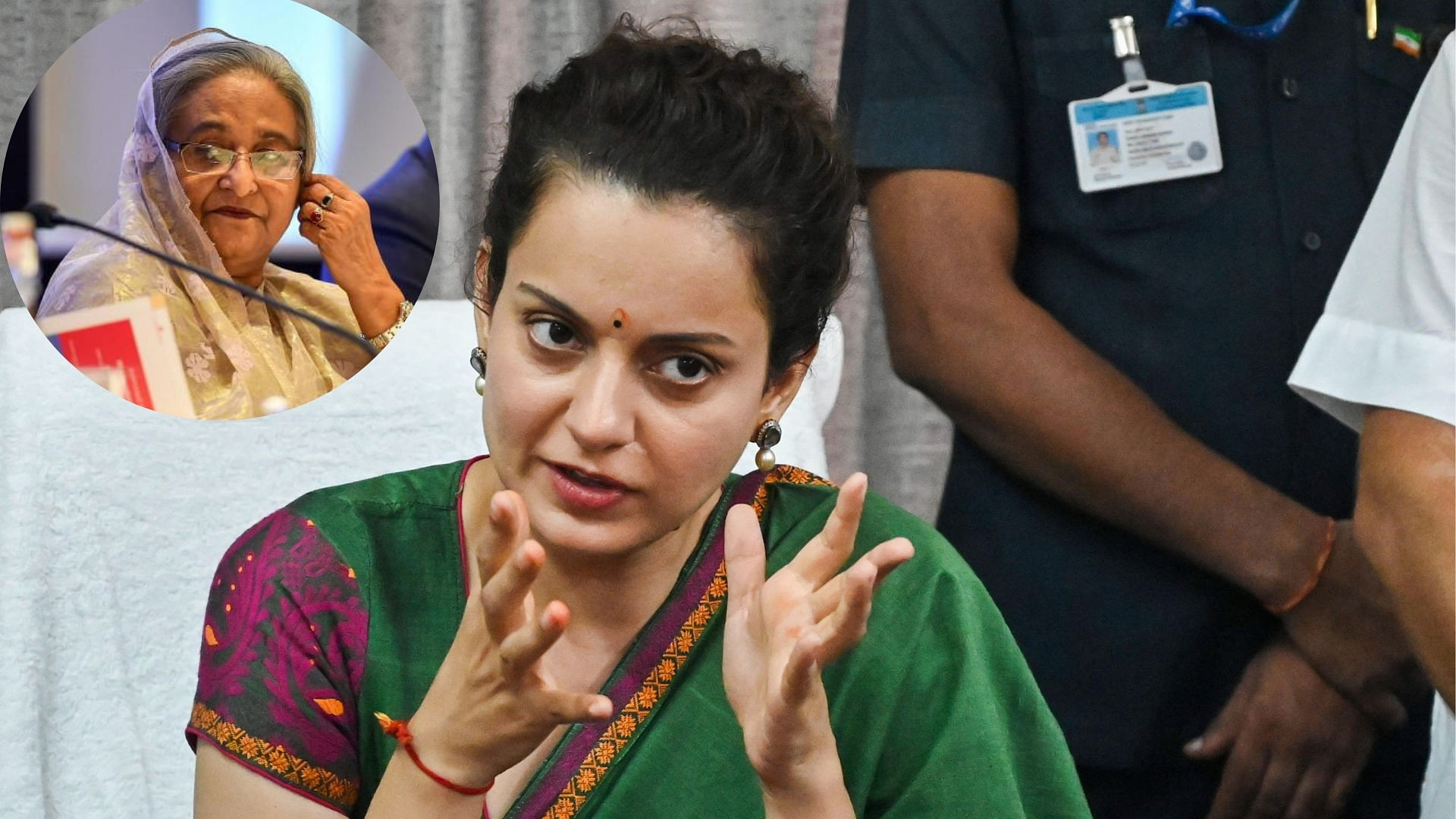 <div class="paragraphs"><p>Kangana Ranaut. (Inset: Sheikh Hasina)</p></div>